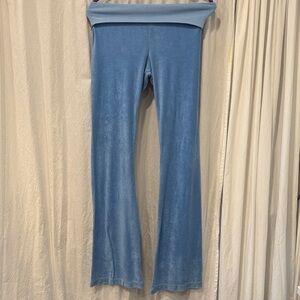 So low French terry wide leg pants rollover top